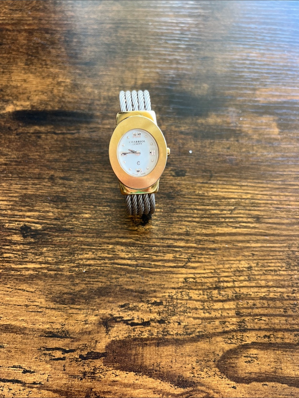 Charriol Two-Tone Cable Bracelet Watch Gold and Silver